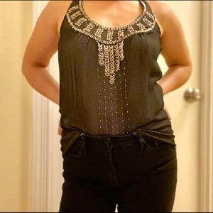 Matty M silver and black beaded top